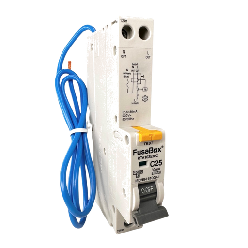 FuseBox RTA102530C 25A C Curve 10kA 30mA Type A RCBO - westbasedirect.com