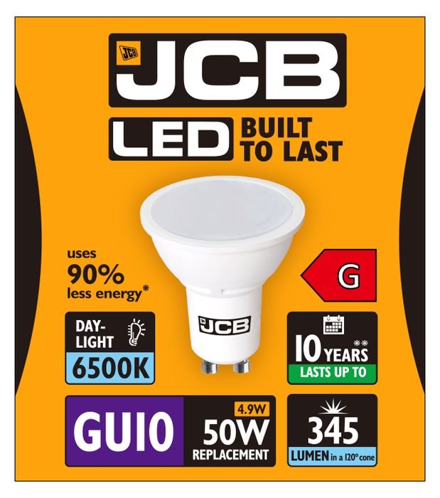 JCB S10964 GU10 Spot LED Bulb 4.9W 345lm Daylight 6500K