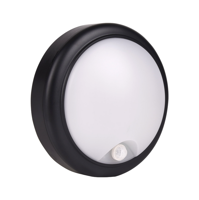 Energizer S12973 15W IP54 Polycarbonate Round LED Bulkhead with PIR Sensor 4000K - westbasedirect.com