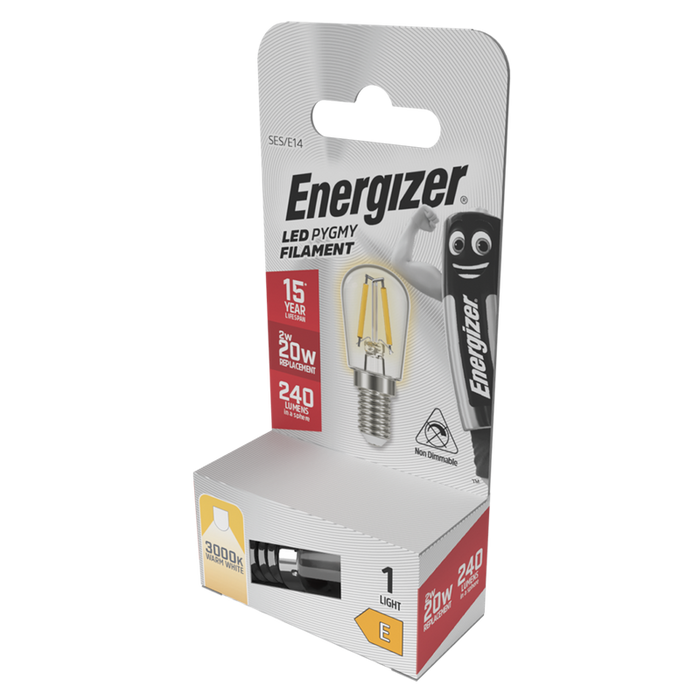 Energizer S13561 2W 240lm E14 SES Filament Pygmy LED Bulb Warm White 3000K - westbasedirect.com
