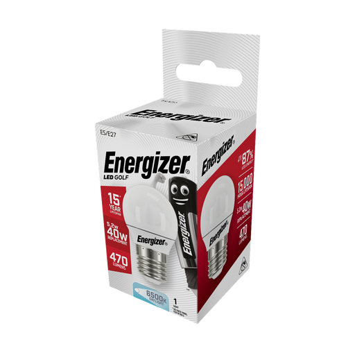 Energizer 5.2W 470lm E27 ES Golf LED Bulb Opal Daylight 6500K - westbasedirect.com