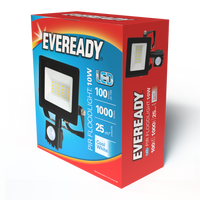 Eveready S13948 10W IP44 LED PIR Floodlight Cool White 4000K