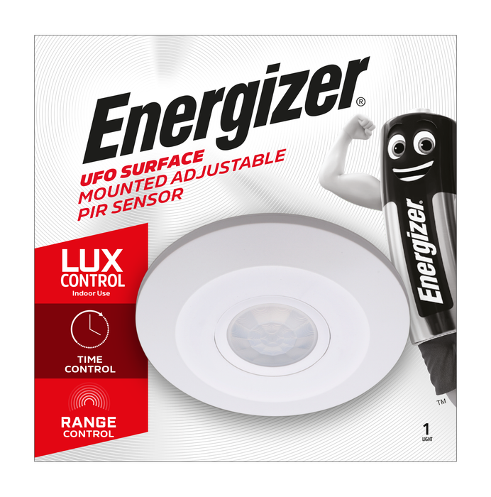 Energizer S14428 Surface Mounted 360° UFO PIR Sensor - White