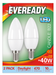 Eveready S15300 E14 SES Candle LED Bulb Opal 4.9W 470lm Daylight 6500K (2 Pack) - westbasedirect.com