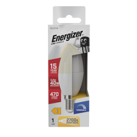 Energizer S29768 4.2W 470lm E14 SES Candle LED Bulb Opal Warm White 2700K Dimmable