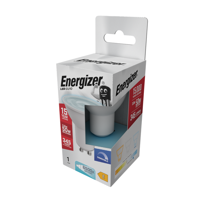 Energizer S29774 3.6W 345lm GU10 Spotlight LED Bulb Daylight 6500K Dimmable Boxed