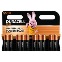 Duracell Plus Power AA LR6 MN1500 Alkaline Batteries with Power Boost Actives | 10 Pack