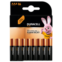 Duracell Plus Power AAA LR03 MN2400 Alkaline Batteries with Power Boost Actives | 16 Pack