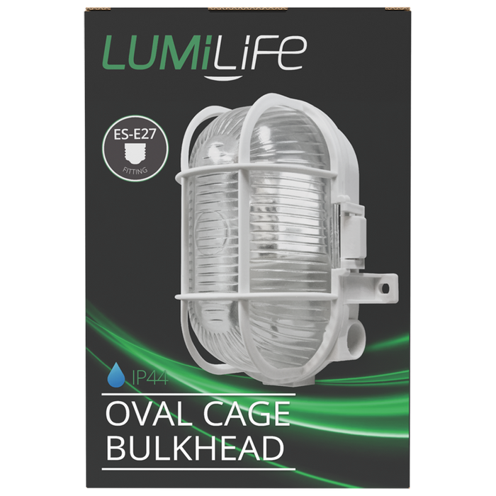 LumiLife S5880 60W IP44 Oval Bulkhead - White - westbasedirect.com