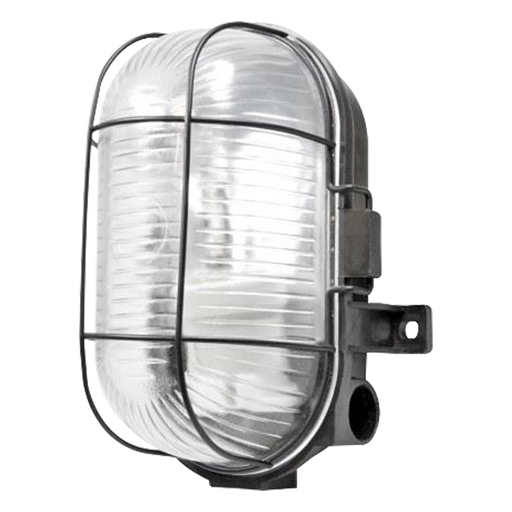 LumiLife S5879 60W IP44 Oval Bulkhead - Black - westbasedirect.com
