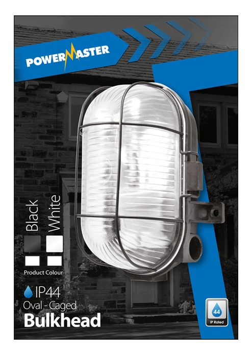 Powermaster S5879 60W IP44 Oval Bulkhead - Black - westbasedirect.com