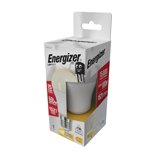 Energizer S8707 12.6W 1521lm E27 ES GLS LED Bulb Opal Warm White 2700K - westbasedirect.com