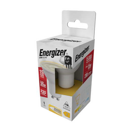 Energizer S8821 2.4W 230lm GU10 Spotlight LED Bulb Warm White 3000K - westbasedirect.com