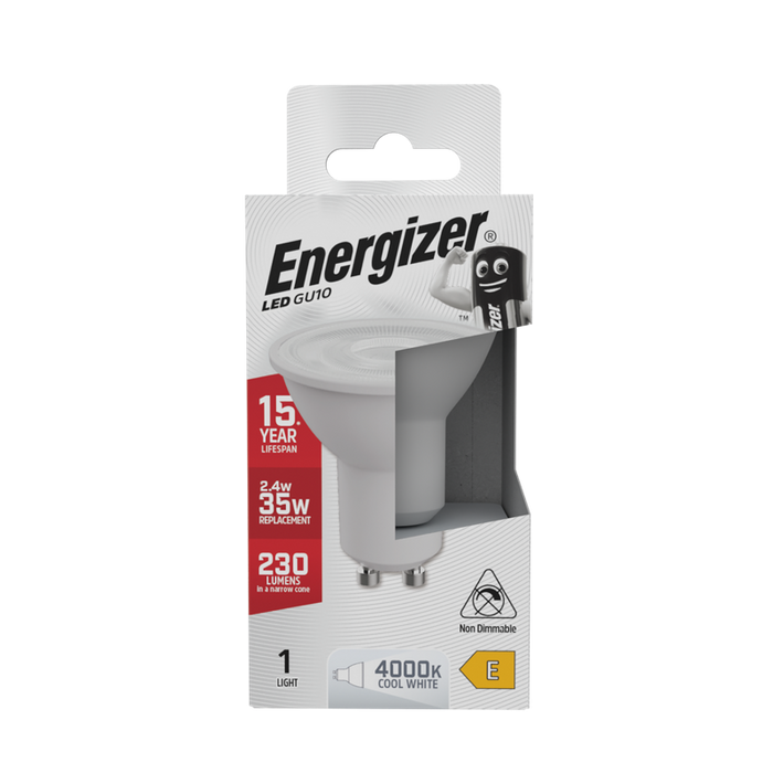 Energizer S8822 2.4W 230lm GU10 Spotlight LED Bulb Cool White 4000K - westbasedirect.com