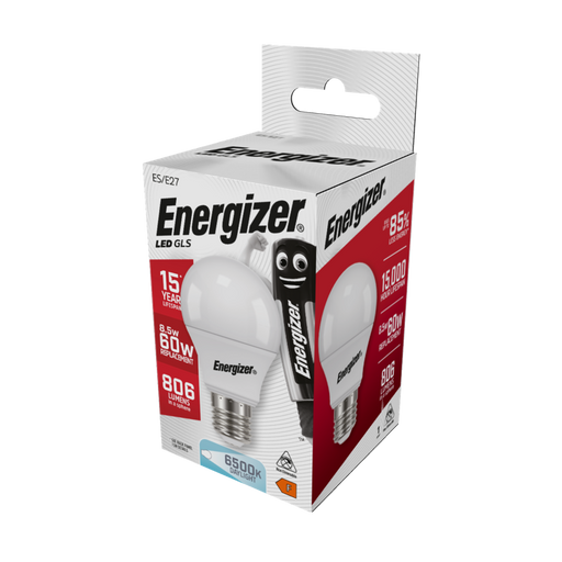 Energizer 8.2W 806lm E27 ES GLS LED Bulb Opal Daylight 6500K - westbasedirect.com