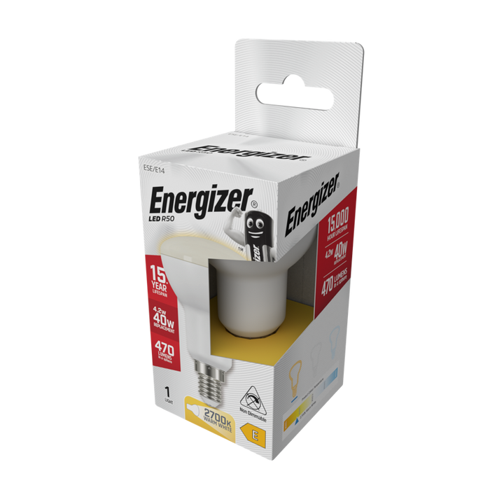 Energizer S9014 4.2W 470lm E14 SES R50 High Tech LED Bulb Warm White 2700K - westbasedirect.com