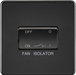 Knightsbridge SF1100MBB Screwless 10AX 3 Pole Fan Isolator Switch - Matt Black + Black Rocker - westbasedirect.com