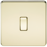 Knightsbridge SF1200PB Screwless 10AX 1G Intermediate Switch - Polished Brass