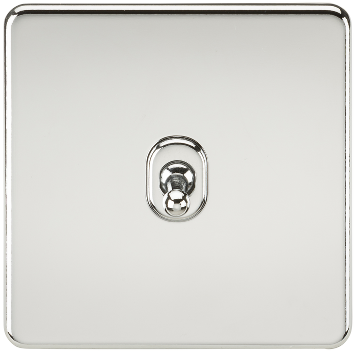 Knightsbridge SF1TOGPC Screwless 10AX 1G 2-Way Toggle Switch - Polished Chrome - westbasedirect.com