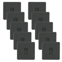 Knightsbridge SF2000ATx10 Screwless 10AX 1G 2-Way Switch - Anthracite (10 Pack)