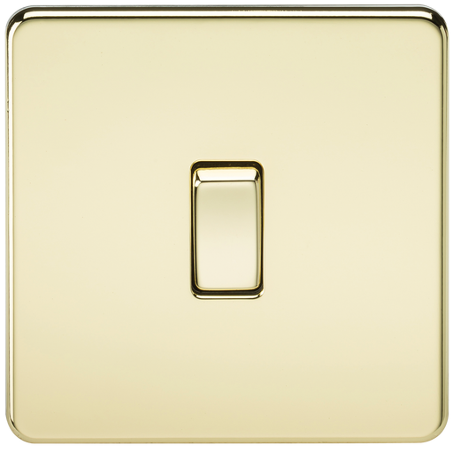 Knightsbridge SF2000PB Screwless 10AX 1G 2-Way Switch - Polished Brass - westbasedirect.com