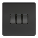 Knightsbridge SF4000MBB Screwless 10AX 3G 2-Way Switch - Matt Black + Black Rockers - westbasedirect.com