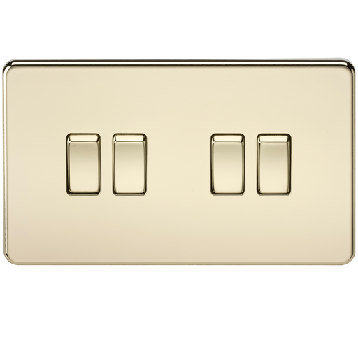 Knightsbridge SF4100PB Screwless 10AX 4G 2-Way Switch - Polished Brass - westbasedirect.com