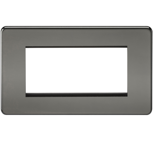 Knightsbridge SF4GBN Screwless 4G Modular Faceplate - Black Nickel - westbasedirect.com