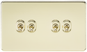 Knightsbridge SF4TOGPB Screwless 10AX 4G 2-Way Toggle Switch - Polished Brass - westbasedirect.com