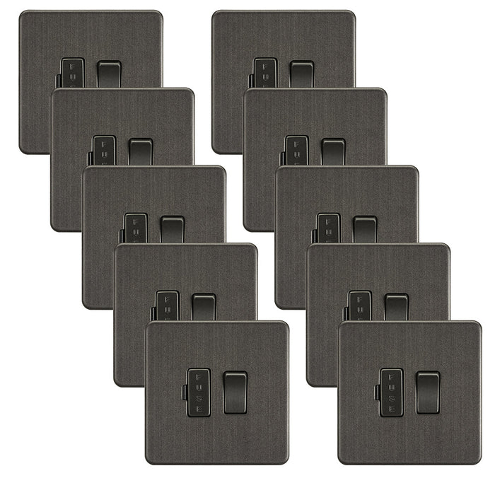 Knightsbridge SF6300SBx10 Screwless 13A Switched Fused Spur Unit - Smoked Bronze (10 Pack)