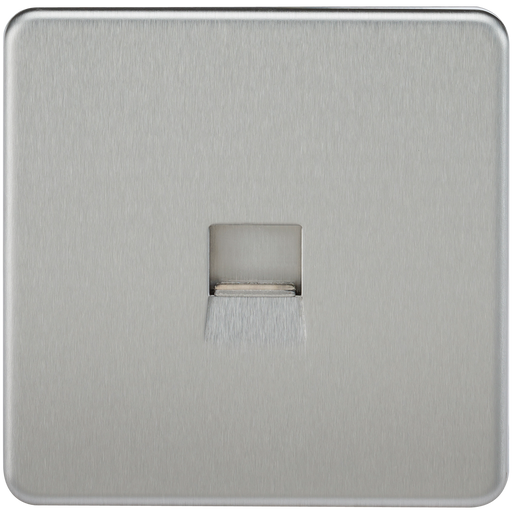 Knightsbridge SF7400BC Screwless Telephone Extension Socket - Brushed Chrome - westbasedirect.com