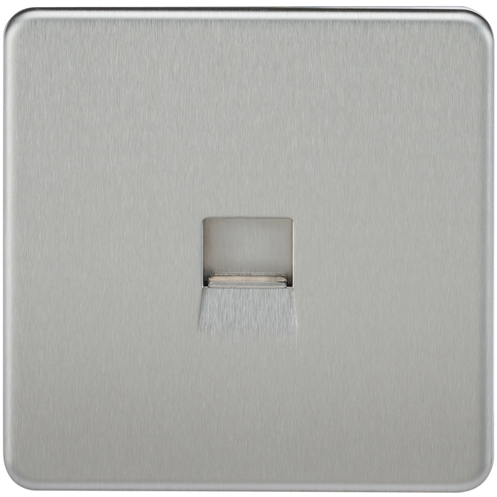 Knightsbridge SF7400BC Screwless Telephone Extension Socket - Brushed Chrome - westbasedirect.com