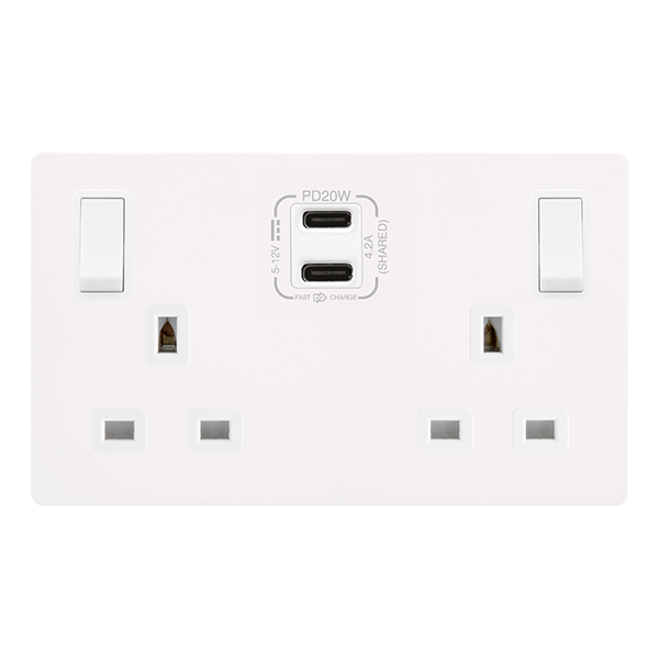 Buy Click Definity Complete SFMW796PW 'Non Ingot' 13A 2 Gang Switched ...