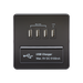 Knightsbridge SFQUADMB Screwless Quad USB Charger Outlet (5.1A) - Matt Black + Black Insert - westbasedirect.com