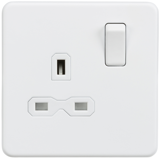 Knightsbridge SFR7000MW Screwless 13A 1G DP Switched Socket - Matt White - westbasedirect.com