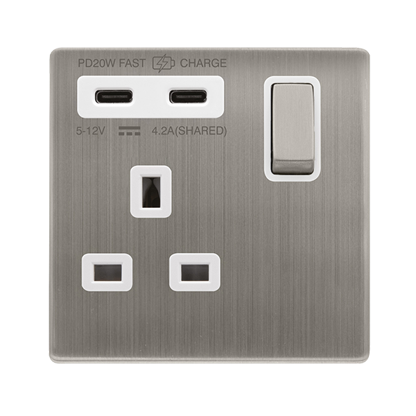 Upcycle Definity Inserts Buy Click Definity Complete SFSS595PW 'Ingot' 13A 1 Gang Switched ...