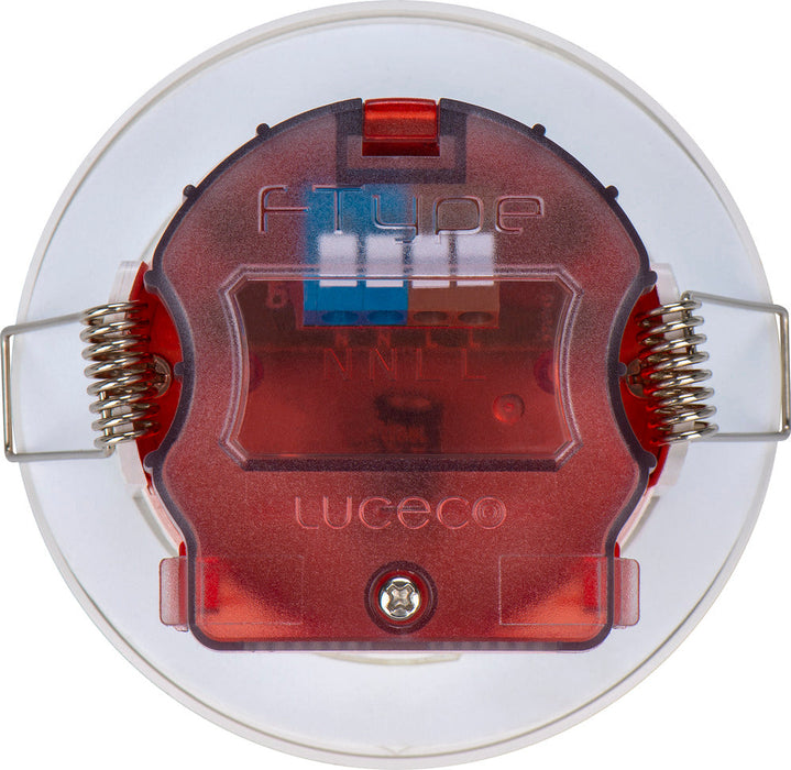 Luceco SFTF5W30/10 FType Spot Decorative LED Downlight 5W 515Lm 3000K Dimmable IP65 White Bezel - Flat (10 Pack)