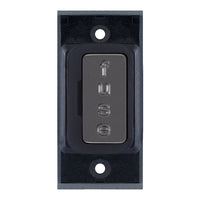Selectric SGRID360-111 GRID360 13A Fused Connection Unit Module - Black Nickel, Black Insert