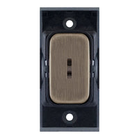 Selectric SGRID360-118 GRID360 10A DP Key Switch Module - Antique Brass, Black Insert