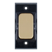 Selectric SGRID360-134 GRID360 10A Retractive Switch Module - Satin Brass, Black Insert