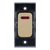 Selectric SGRID360-136 GRID360 20A DP Switch Module with Neon - Satin Brass, Black Insert