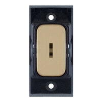 Selectric SGRID360-140 GRID360 20A DP 1 Way Key Switch Module - Satin Brass, Black Insert