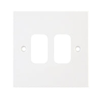 Selectric SGRID360-161 GRID360 Square White Moulded  2 Aperture Modular Front Plate