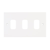 Selectric SGRID360-162 GRID360 Square White Moulded  3 Aperture Modular Front Plate