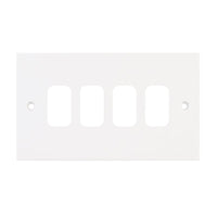 Selectric SGRID360-163 GRID360 Square White Moulded  4 Aperture Modular Front Plate