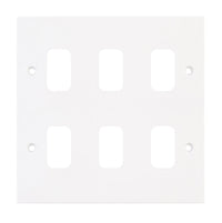 Selectric SGRID360-164 GRID360 Square White Moulded  6 Aperture Modular Front Plate
