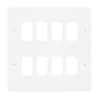 Selectric SGRID360-165 GRID360 Square White Moulded  8 Aperture Modular Front Plate