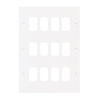 Selectric SGRID360-166 GRID360 Square White Moulded  12 Aperture Modular Front Plate