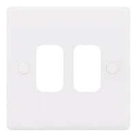 Selectric SGRID360-168 GRID360 Smooth White Moulded 2 Aperture Modular Front Plate
