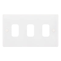 Selectric SGRID360-169 GRID360 Smooth White Moulded 3 Aperture Modular Front Plate